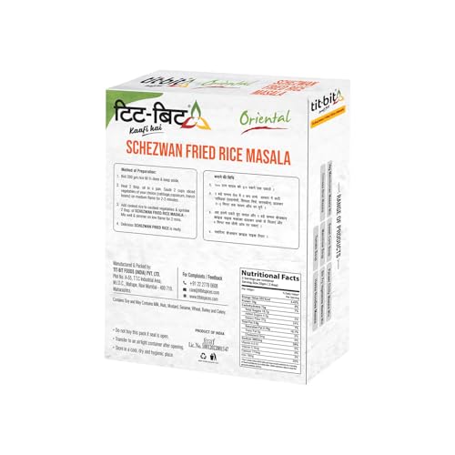 Image of Titbit Schezwan Fried Rice Masala Pack of 5 (250g), Restaurant Taste at Home - Quick & Easy Cook in Minutes - Multipurpose Seasoning for Any Vegetables & Dishes