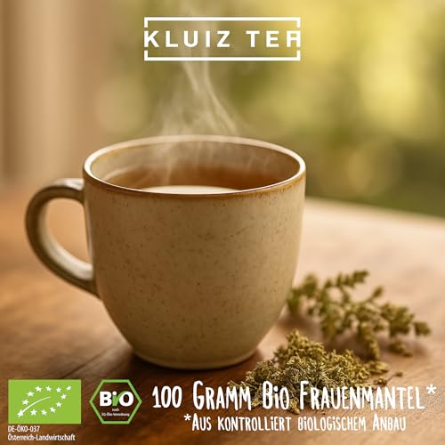 Frauenmanteltee Bio - 100 Gramm I 100% Frauenmantel Tee aus biologischem Anbau aus Österreich I Lady’s Mantle Tea by KLUIZ TEA