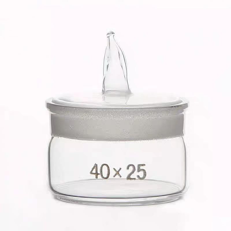 Precision Flat Weighing Bottle - 40x25mm Sealed Glass Weighing Dish for Experiments