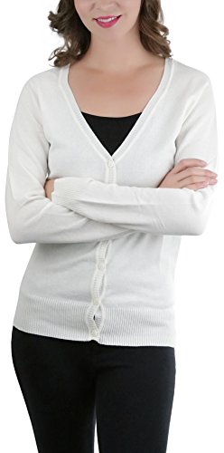 Image of ToBeInStyle Women's Long Sleeve Button Down V-Neck Cardigan