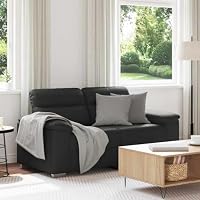 sephironlbb Canapé 2 Places Noir 160x81x84 cm en Similicuir avec accoudoirs Larges et Dossier rembourré pour S