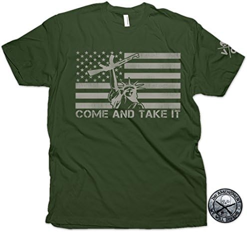 Come & Take It Liberty Gun Flag T-Shirt & Second Amendment Sticker Men's