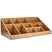 Premium Bamboo Coffee Condiment Organizer 11 Compartment