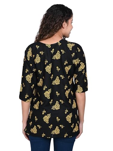 Image of OFEEFAN Women's Rayon Printed Short Kurtis - Pack of 2 | Ethnic Wear for Women | Regular Fit Comfortable Kurtas for Casual