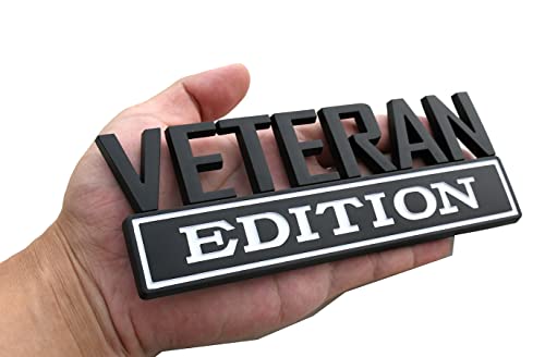 Image of 1x 7 Large Veteran Edition VA Emblem Badges Decal Car Flag Decal Military Replacement for F150 F250 F350 Chevy Silverado 1500 2500 Chevrolet C10 C15 ((White)
