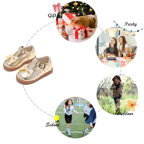 Image of Felix & Flora Toddler Little Girl Mary Jane Dress Shoes - Ballet Flats for Girl Party School Shoes