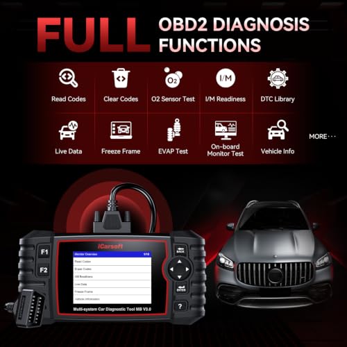 Image of iCarsoft Bidirectional Diagnostic Tool for Most Mercedes-Benz /Sprinter /Smart from 1996-2025 MB V3.0 2026 Version Up to 39 Service Full System OBD2 Scanner All Test AutoVIN Battery Test Free Update