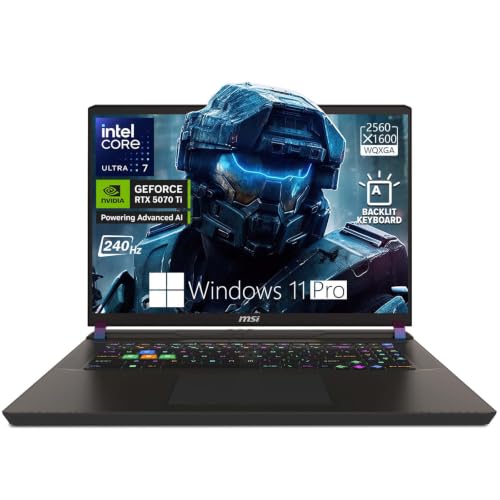 Image of MSI Vector 16 inch QHD+ 240Hz Gaming Laptop 2026, Intel Core Ultra 7 255HX (>i9-14900HX), NVIDIA GeForce RTX 5070 Ti, 64GB DDR5 1TB SSD, RGB Backlit KB, WiFi 7, Bluetooth 5.4, Copilot Key, Windows 11 Pro