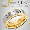 Mens Worlds Best DAD Ring Titanium 7mm Two Tone Gift For Dad Birthday Comfort Fit Size U #3