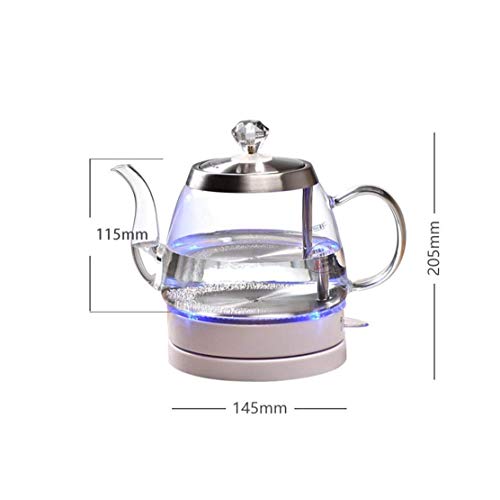 Hervidor eléctrico de vidrio inalámbrico blanco 1L miniatura 7