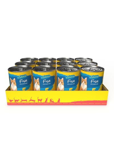 JosiCat Fish in Sauce | 12x 415g | Adult | Katzenfutter nass mit Fisch