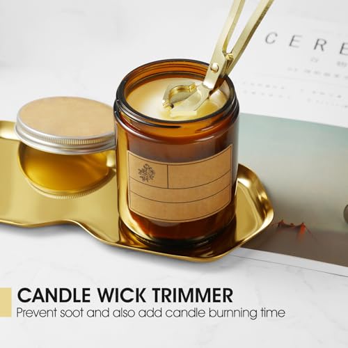 PATOISE 4 in 1 Candle Accessory Set, Wick Trimmer, Candle Snuffer, Wick Scoop,Storage Tray,Perfect for Candle Lovers(Gold) - Thumbnail 4