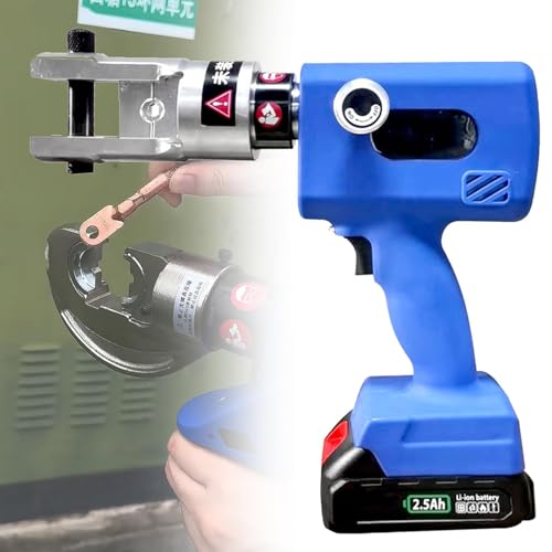 Alicates De Prensado Hidráulicos Eléctricos, Herramienta De Terminal De Cable De Prensado Hidráulico Recargable Con Troqueles De 10/11 Pares, Herramienta De Prensado Manual Para Terminal Cu/Al
