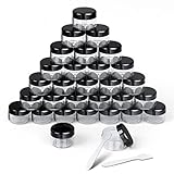 30 Piezas Tarros de Plástico para Viaje, 15g/15ml Envases para Cosmetica Plástico con Tapa y Espátulas y Etiqueta, Mini Botes Pequeños de Plastico para Guardar Cremas Pomadas Bálsamos