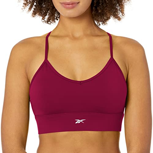 Image of Reebok Women's Satin 91% PES /9% El-Interlock-Hydrophilic Finish /Print-Digital Sublimation-Disperse Classic Workout Sports Bra