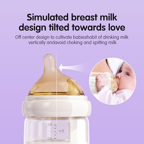Image of Silicone Bottle Nipple, Anti Colic Nipples for Baby, Natural Flow Baby Bottle Silicone Nipple,Medium Flow (M), 3+ Months, 4 Counts (Pack of 1