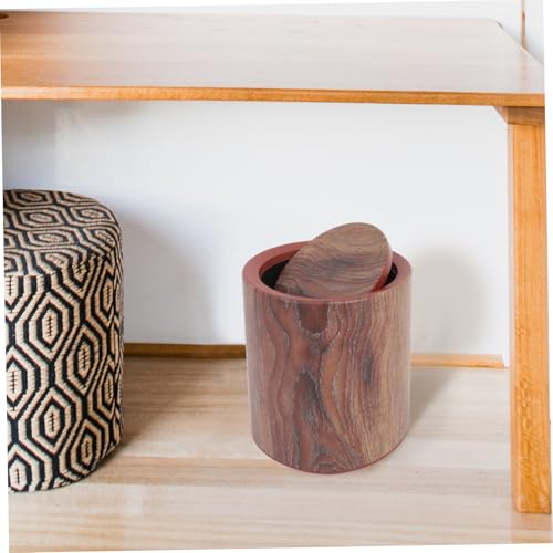 Caneca de basura con tapa abatible acabado madera miniatura 4