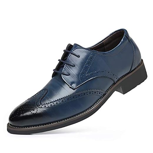 Sapato social masculino clássico Wingtip Brogues Oxfords Vintage Business Casual Formal Azul, Azul, 39
