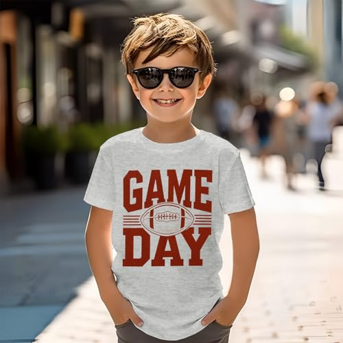 KEKEMI Kid Boys Football Ballgame Shirts Funny Game Day T-Shirt Football Fans Gift Outfit Kids Sports Tees Short Sleeve Tops3