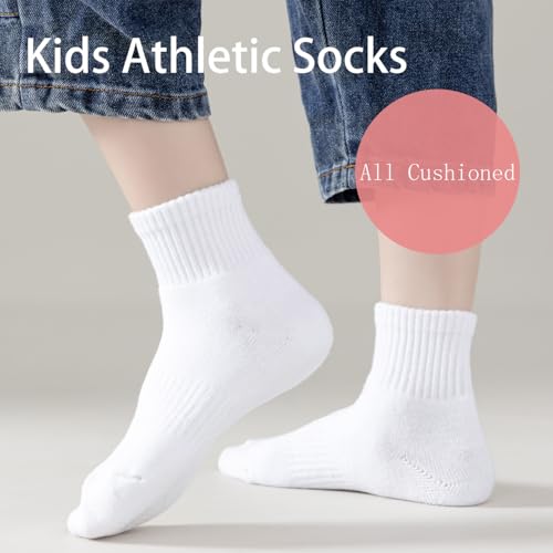 Boys Athletic Cushioned Crew Socks Thick Cotton Sports Socks 6 Pairs 5-14 Years2