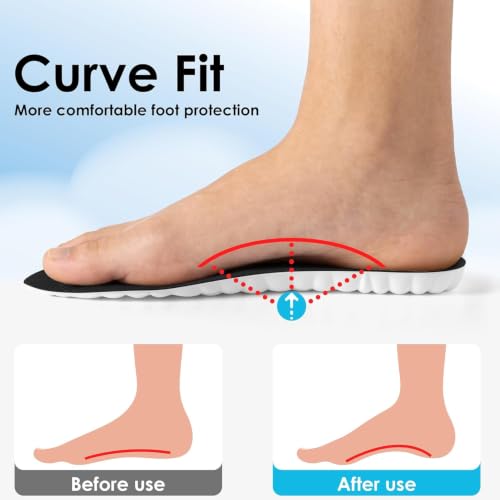 Image of 2 Pair 4D Cloud Steppers Insoles for Men and Women - Shock Absorption Inserts, Soft Anti-Fatigue, Relieve Foot Pain, Memory Foam Insoles for Shoes, Boots & Sneakers(Black & Green)