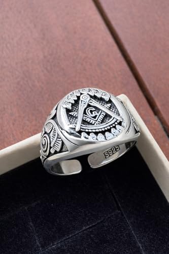 Bague franc-maçon argent ajustable finis les problèmes de taille - 2