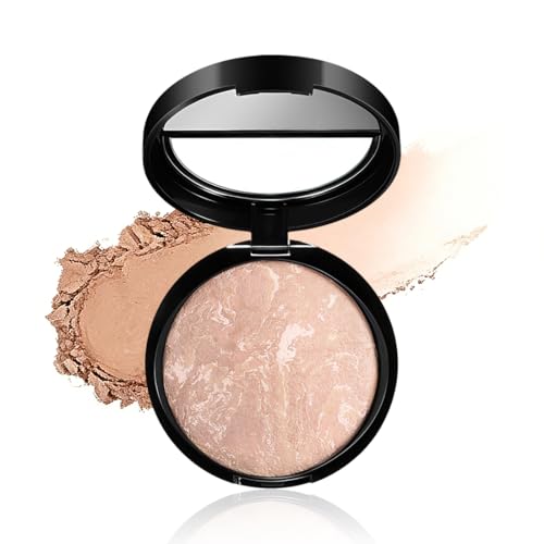 Reccisokz Resistente All'Acqua E Polvere Opacizzante A Lunga Durata,Cipria Polvere Libera Per Il Trucco Di Allestimento,Sottile E Traspirante,Effetto Naturale(Beige Chiaro)