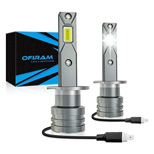 OFIRAM H1 LED Headlight Bulb, 1:1 Mini Size H1 LED Fog Light Bulb Plug and Play High and Low Beam Headlights 500% Brighter 16000 Lumens LED Headlights Conversion Kit 6500K White (Pack of 2)