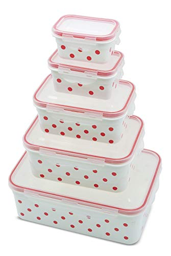 My Home 10-teiliges Frischhaltedosen Set, Punkte, Frischhaltedosen, Set, Vorratsdosen,