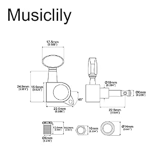 Musiclily Pro Mécaniques 6-en-ligne Scellées Bouton Forme ovale Côté Droite pour Fender Stratocaster Telecaster Guitare… - Les Beatles, Paul McCartney, John Lennon, RIngo Starr, George Harrison Musiclily Pro Mécaniques 6-en-ligne Scellées Bouton Forme ovale Côté Droite pour Fender Stratocaster Telecaster Guitare… – Image 2