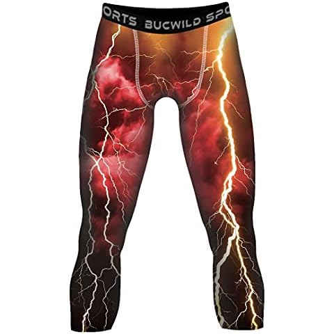 Bucwild Sports 3/4 Basketball Compression Pants Tights for Youth Boys & Men - - S Cover