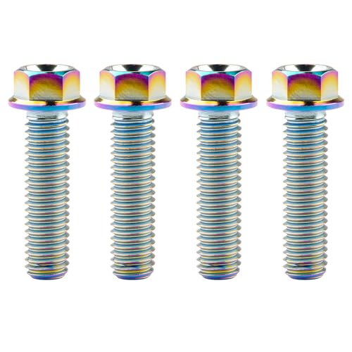 Tornillos hexagonales de titanio M8 30mm cabeza brida pequeña para motos y bicis