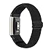 YONWORTH Adjustable Elastic Watch Band Compatible with Fitbit Charge 2 Bands, Stretchy Nylon Loop Strap Soft Wrist Bands Bracelet Sport Replacement for Women Men (Twill Black)