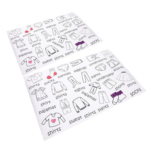 Cabilock Pegatinas Adhesivas para Organizar Armario 2 Hojas 40X60 CM Etiquetas de Clasificación de Ropa Resistentes y Reutilizables para Dormitorio y Hogar Separadores Decorativos para