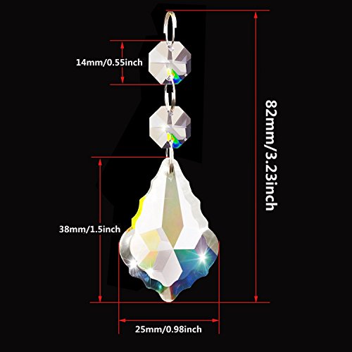 D Drneeko LT-ML Pack Of 20 Clear Maple Leaf Crystal Pendants thumb #3