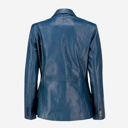 Classic 2-Button Lambskin Leather Blazer Women - Casual Long Sleeves Coat Style Real Blazer Jacket for Women2