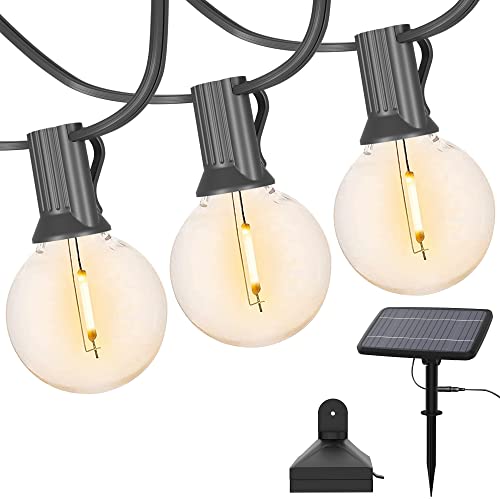 100 Feet Solar String Lights Outdoor Patio Lights Solar Powered Waterproof G40 Globe Hanging Lights with 50 LED Shatterproof Bulbs for Backyard Balcony Bistro Garden Solar Patio Light String Lights