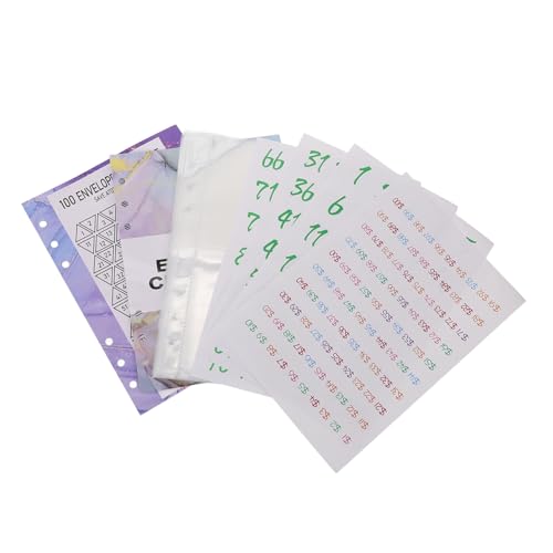 TEHAUX 1set Day Cash Saving Challenge Binder Insert Stylish Money Binder Inner Pages Includes Savings Planner Refill for Tracking Goals