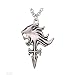 Final Fantasy Sleeping Lion Heart on Free 20" Chain, Pendant - 45mm x 30mm (1.77" x 1.18")