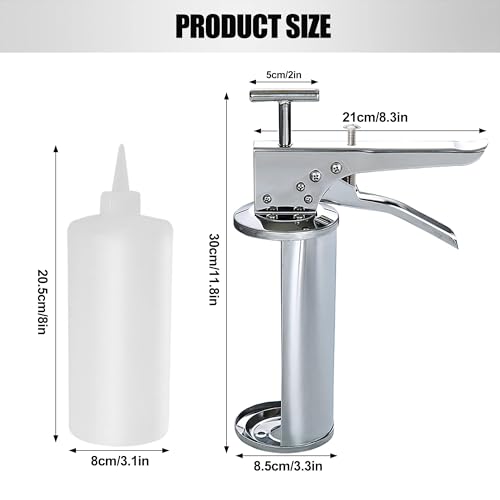 Dispenser per salse, in acciaio inox, per controllo delle porzioni, per panna acida e condimenti per insalata, capacità 650 ml
