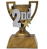 1st, 2nd or 3rd Place Gold Cup Trophy - First, Second or Third Place 3D Gold Cup Award - Engraved Plate on Request