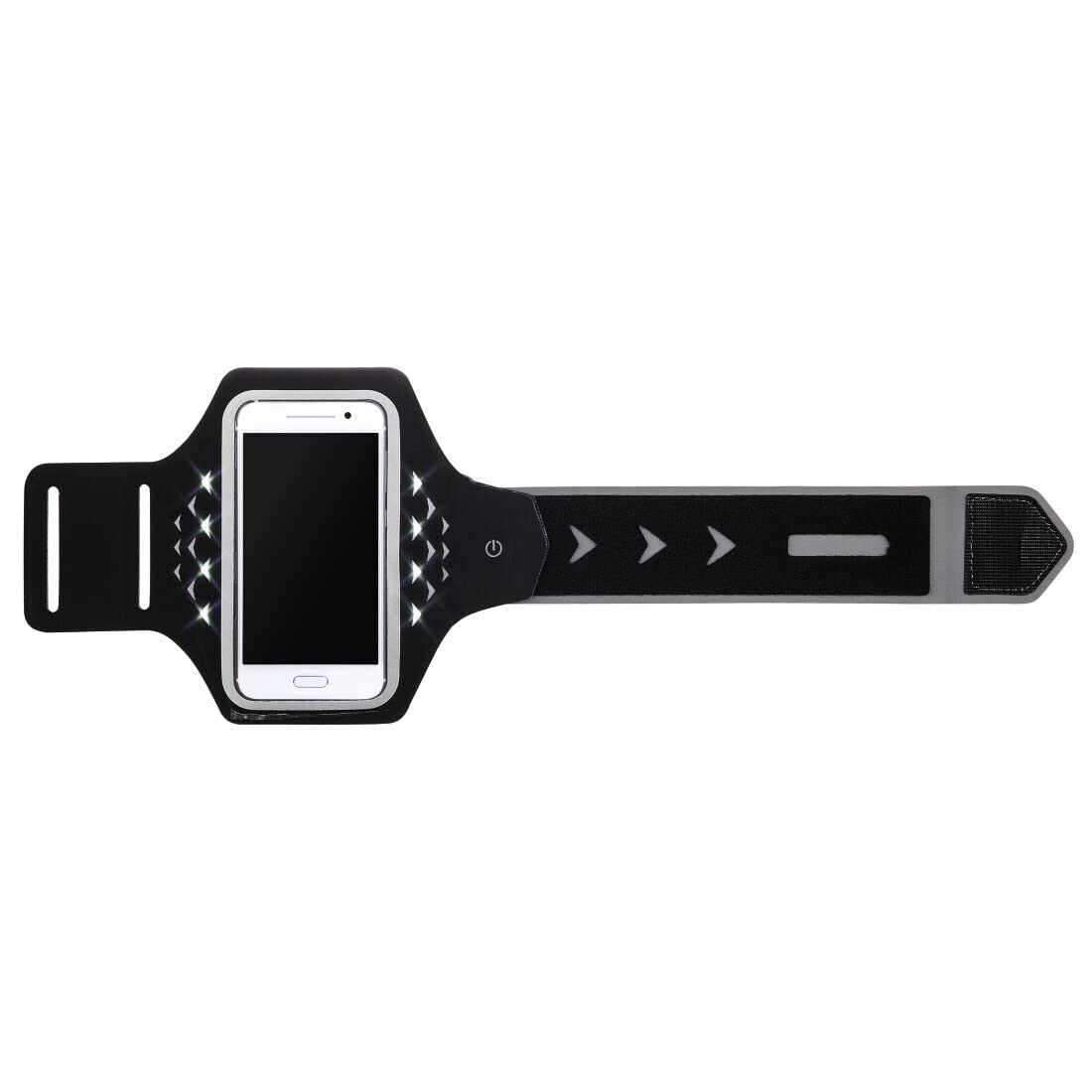 Hama Brassard De Sport Running Pour Smartphones Jusqu'à 5,5" - Avec LED Et Scratch - Noir/Gris