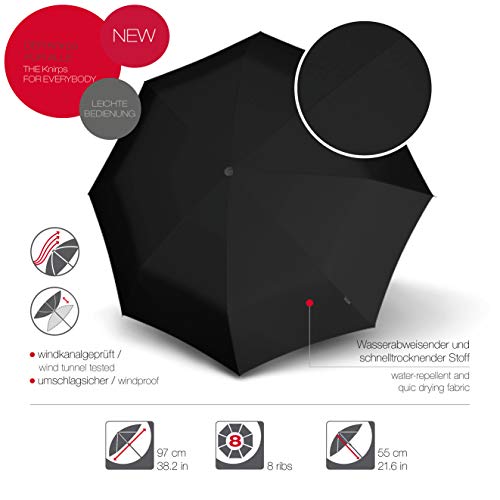 Image of Knirps A.200 Medium Duomatic Windproof Umbrella for Adults - Automatic Open Close 38.5 inch Canopy, Travel Case Included