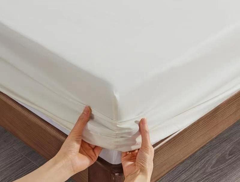 enaaya Microfiber Fitted Single Sheet - Lightweight, Soft & Wrinkle-Resistant (Double)