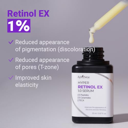 ISNTREE Hyper Retinol EX 1.0 Serum 20ml | 5 Peptides | 5 Cermaides | Helps Reduce Fine Lines - Thumbnail 3