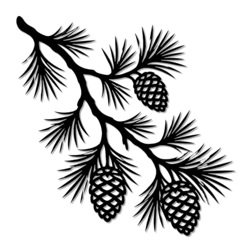 Pine Cone Branch metal wall art image