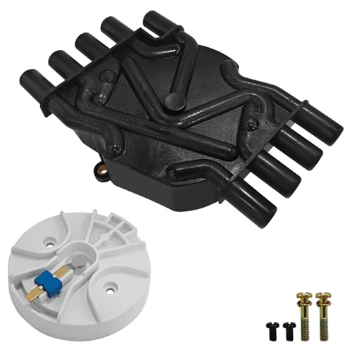 QQWD Ignition Distributor Cap and Rotor Kit for Chevrolet GMC Cadillac Vortec V8 5.0L 5.7L 7.4L Automobile Distributor Cap with Brass Terminals Replaces DR474 DR331 1104079 93441558 1104051 1104058