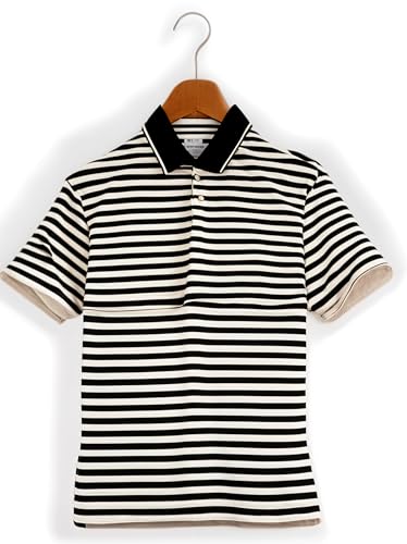 Image of Mack Jonney Men's Striped Cotton Rich Polo T Shirt | Collar Tshirts | Half Sleeves | Stripe-Regular Fit-MACK640682