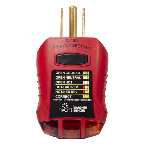 Gardner Bender GFI-3501 Ground Fault Receptacle Tester & Circuit Analyzer, 110-125V AC, for GFCI...