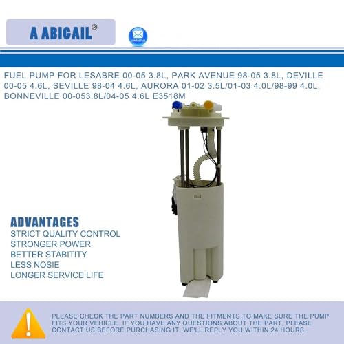 Fuel Pump A3518M Compatible with Lesabre 00-05 3.8L, Park Avenue 98-05 3.8L, Deville 00-05 4.6L, Seville 98-04 4.6L Bonneville 00-053.8L/ 04-05 4.6L compatible with E3518M by A ABIGAIL - Used condition - Image 2